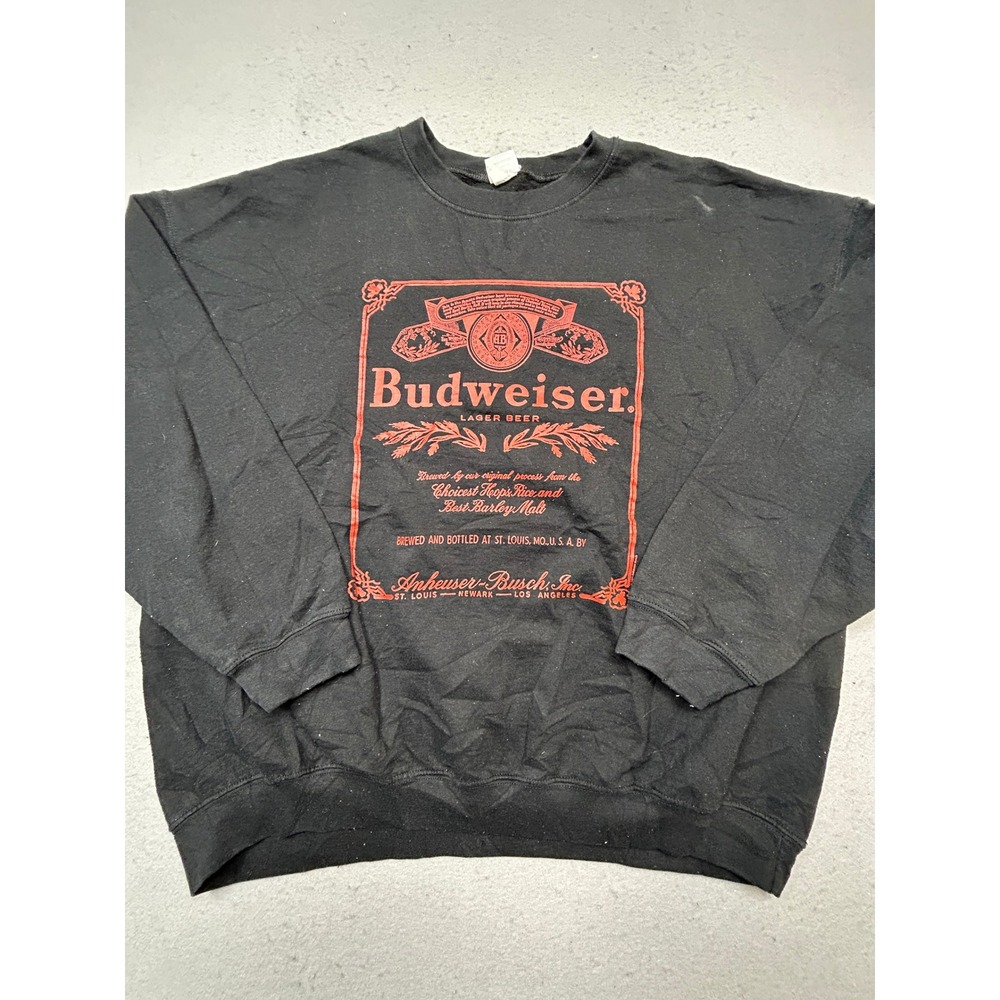 Junk Food Sweatshirt Cotton Polyester Black Budweiser Graphic XL Mens